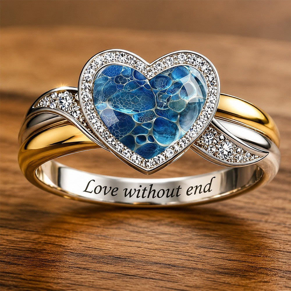 Blue Heart Statement Ring