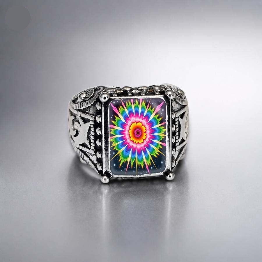 Colorful Radial Flower Ring