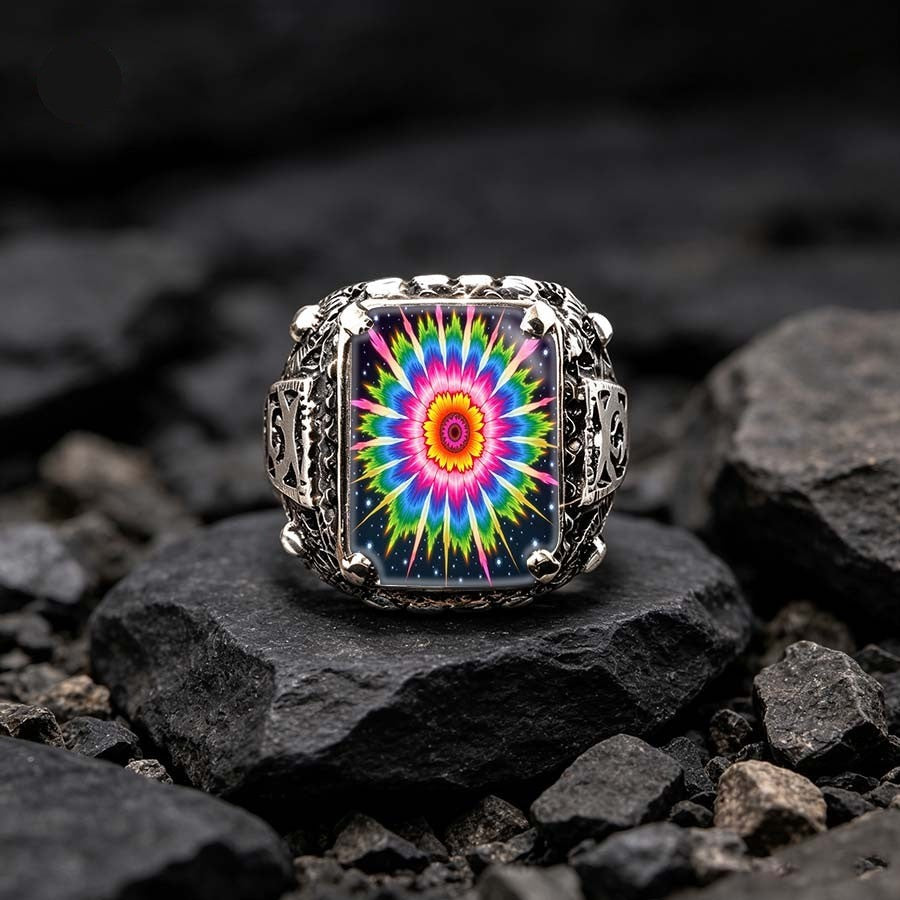 Colorful Radial Flower Ring