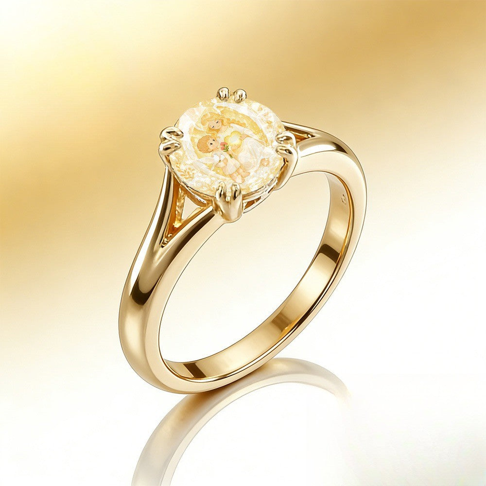 Angel & Child Glass Ring