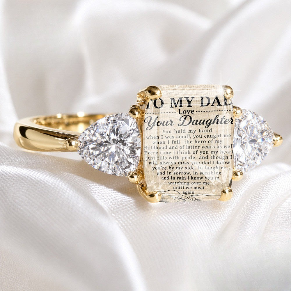 Daughter Message Three-Stone Ring
