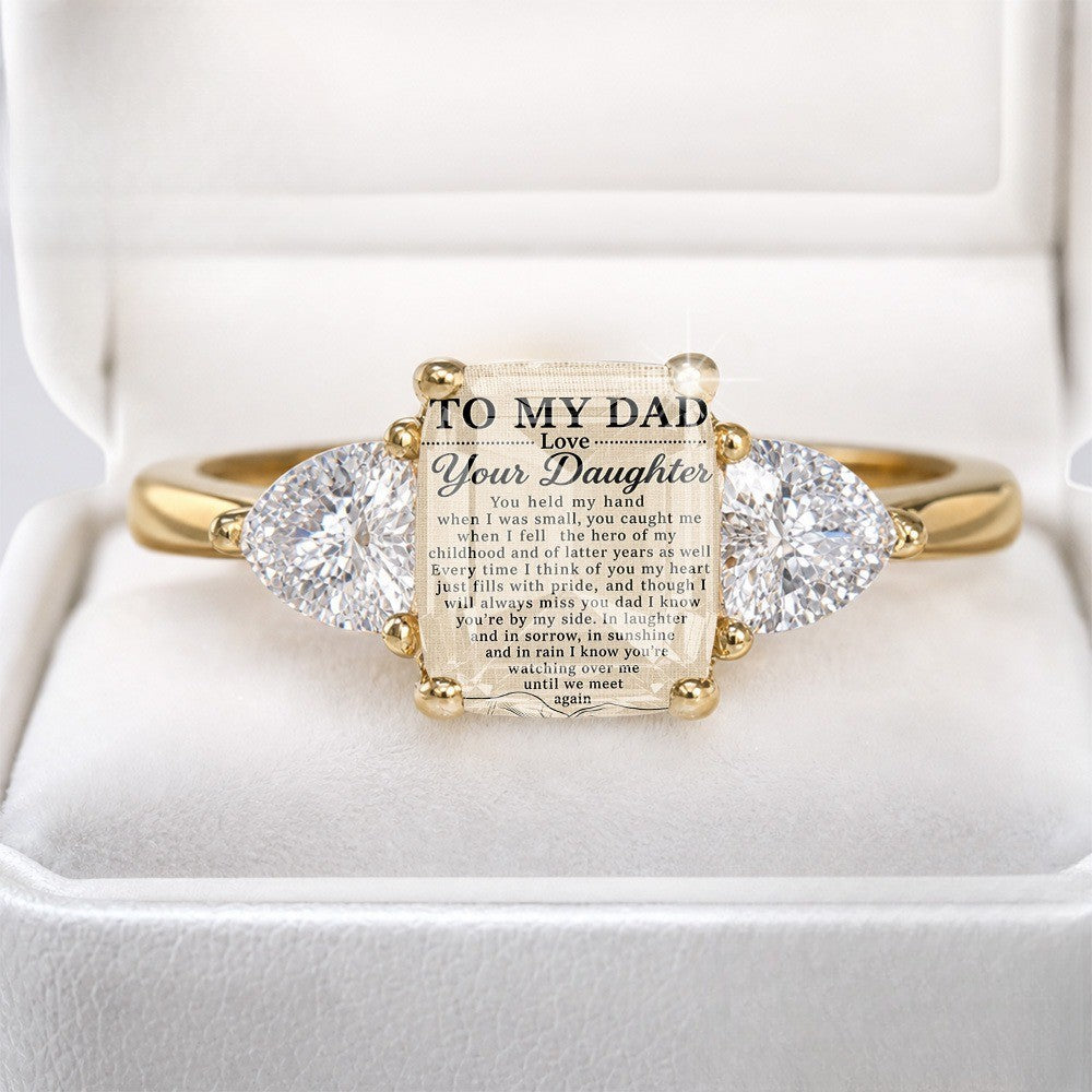 Daughter Message Three-Stone Ring