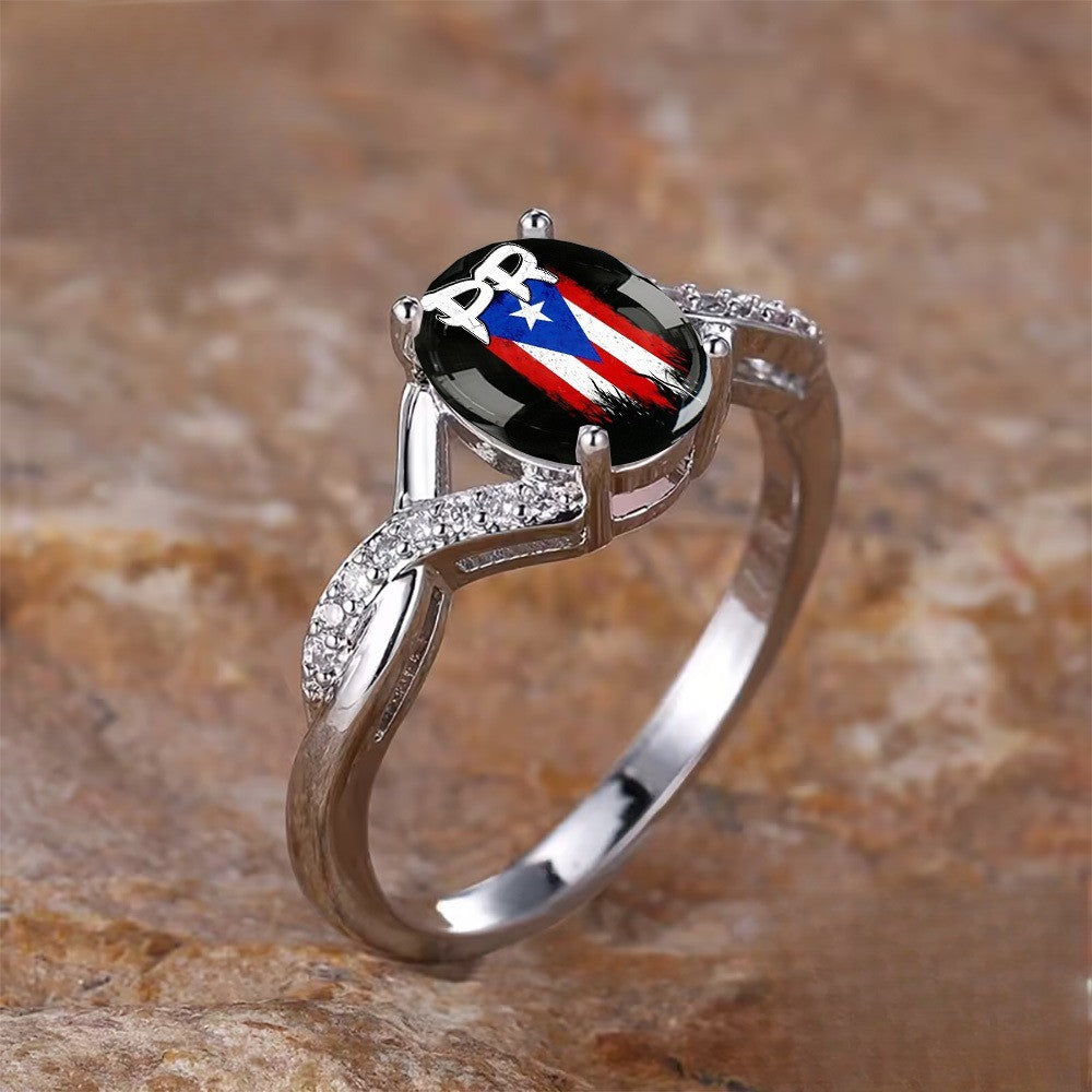 Puerto Rico PR Flag Split Band Ring