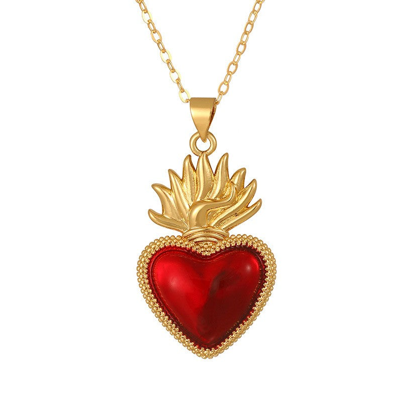 Red Sacred Heart Necklace