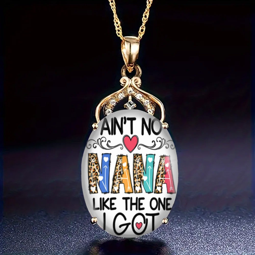 Colorful Nana Oval Pendant Necklace