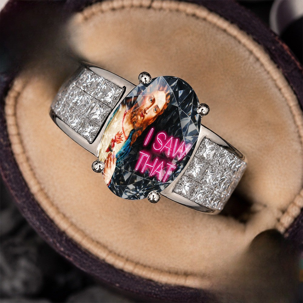 Neon Sacred Heart Statement Ring