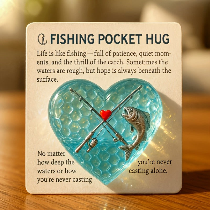 Fishing Heart Pocket Hug Card