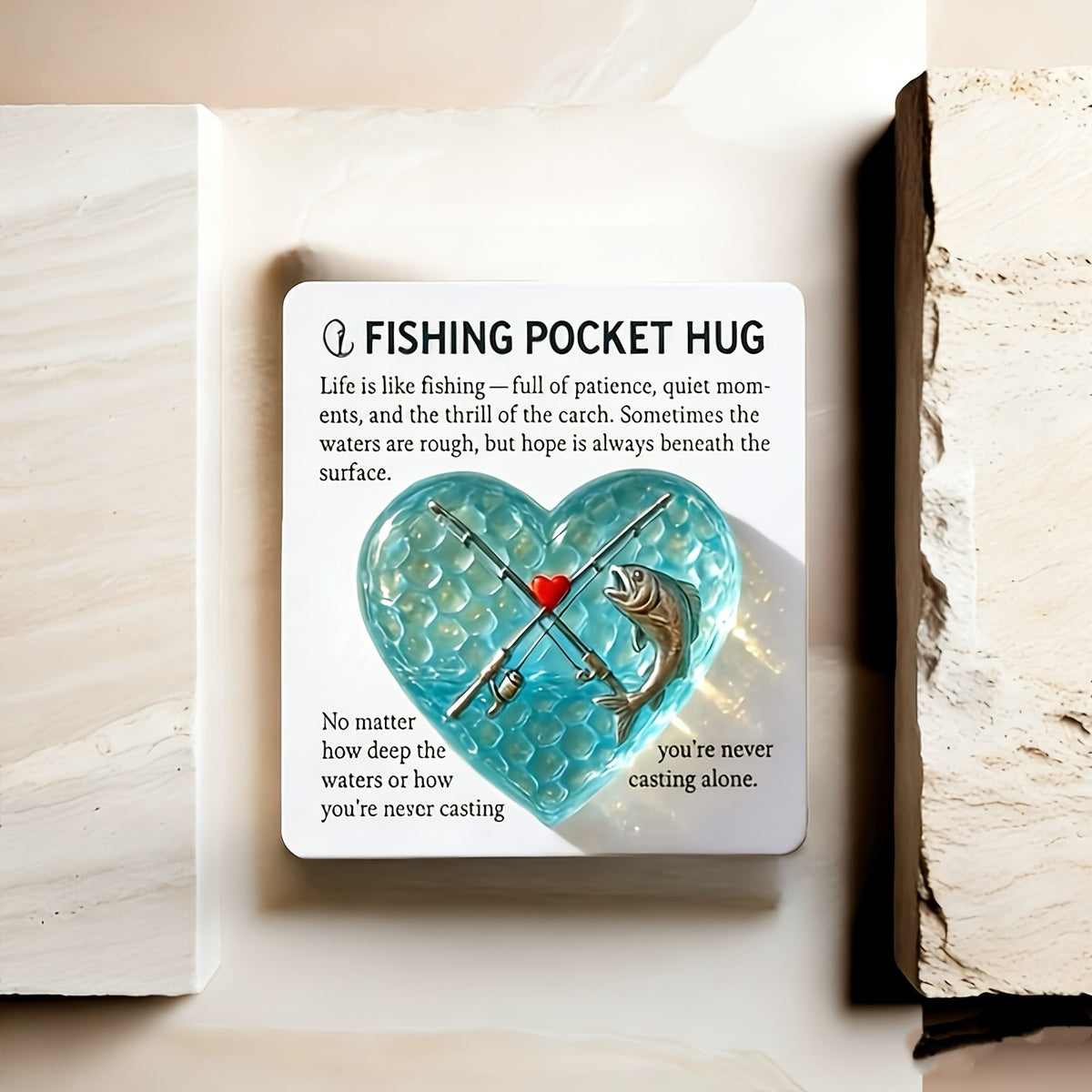 Fishing Heart Pocket Hug Card