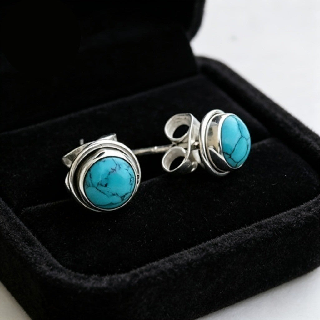 Turquoise Circle Earrings
