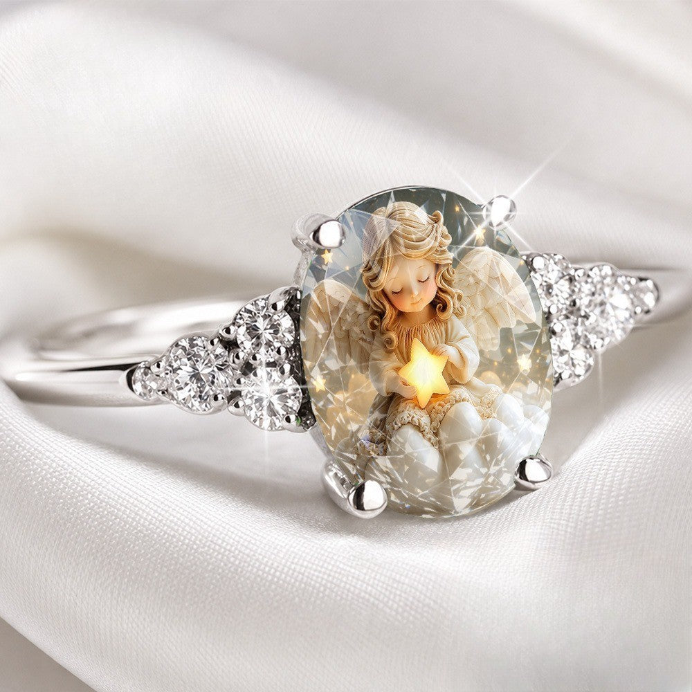 Angel Star Oval Ring