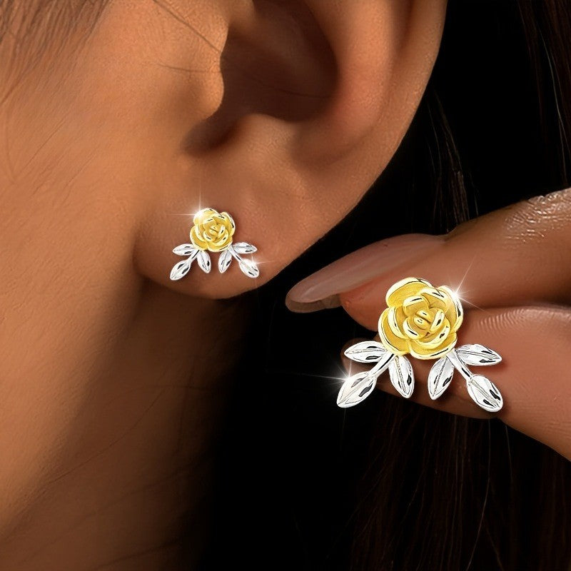 Rose Flower Stud Earrings