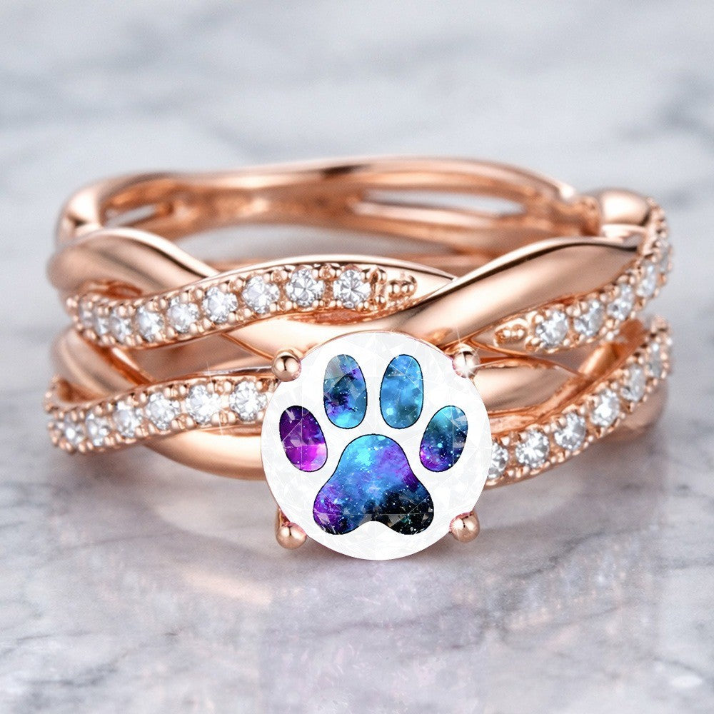 Galaxy Paw Print Ring