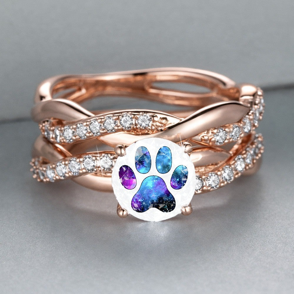 Galaxy Paw Print Ring