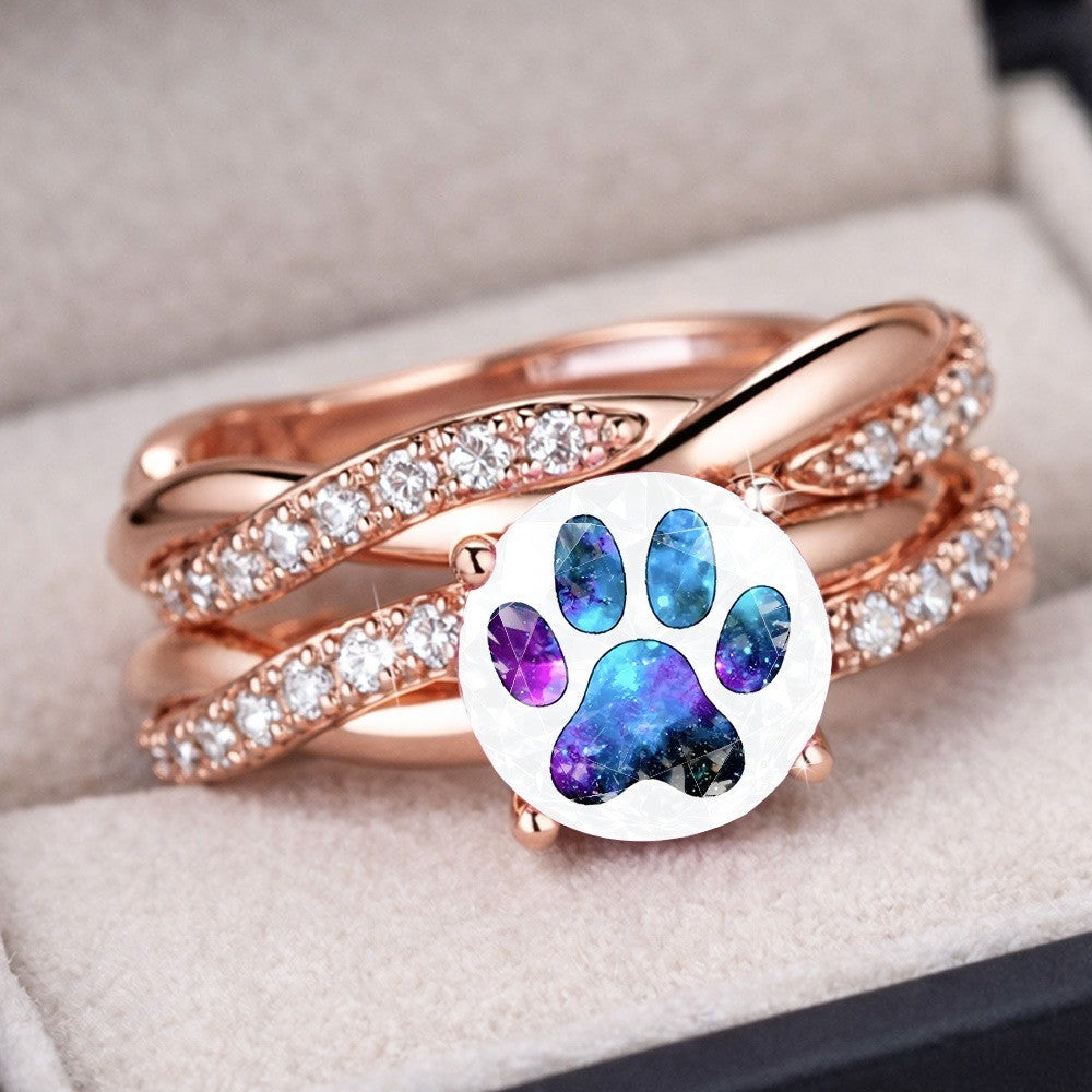 Galaxy Paw Print Ring