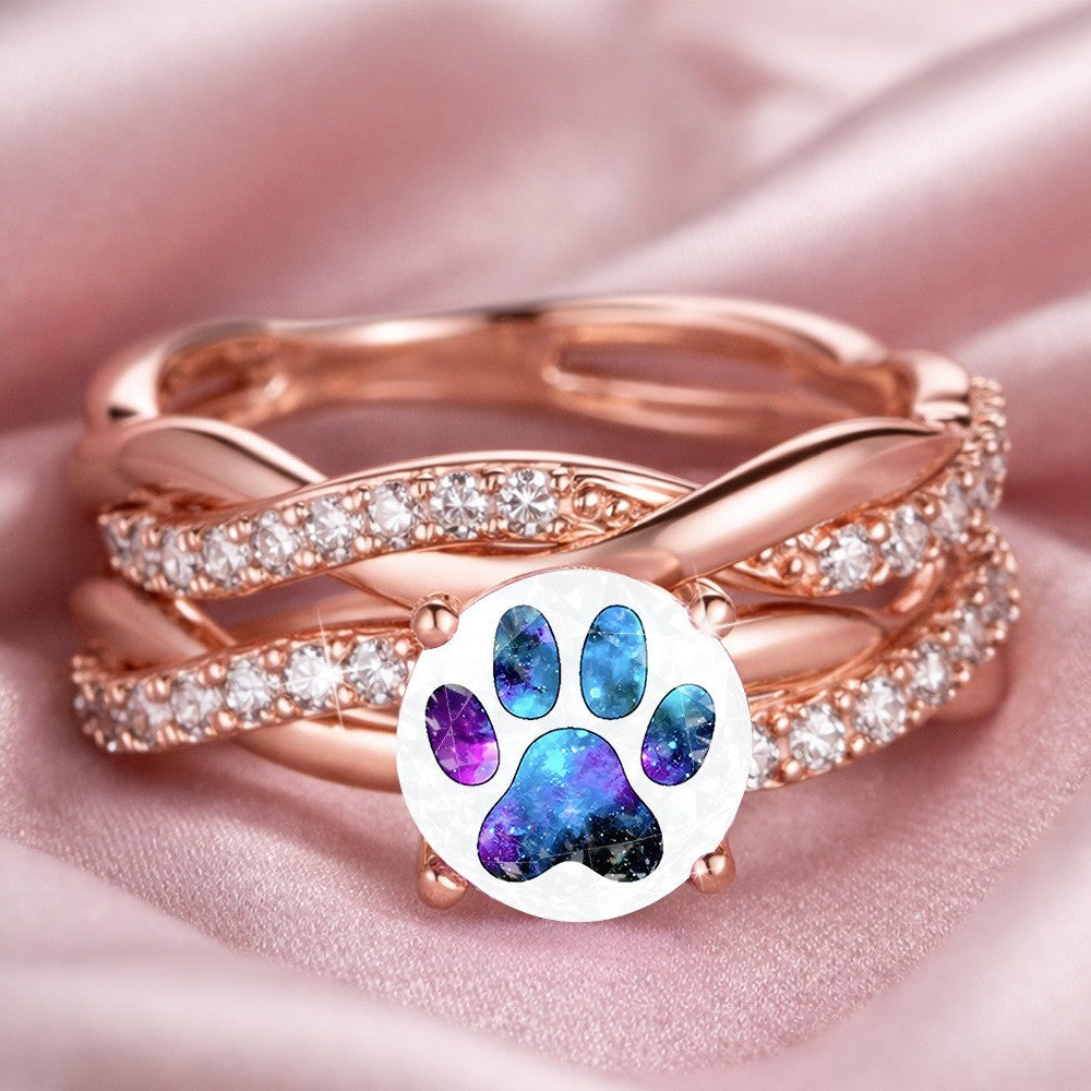 Galaxy Paw Print Ring