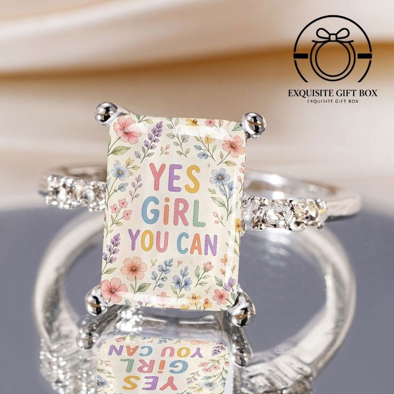 Yes Girl You Can Floral Ring