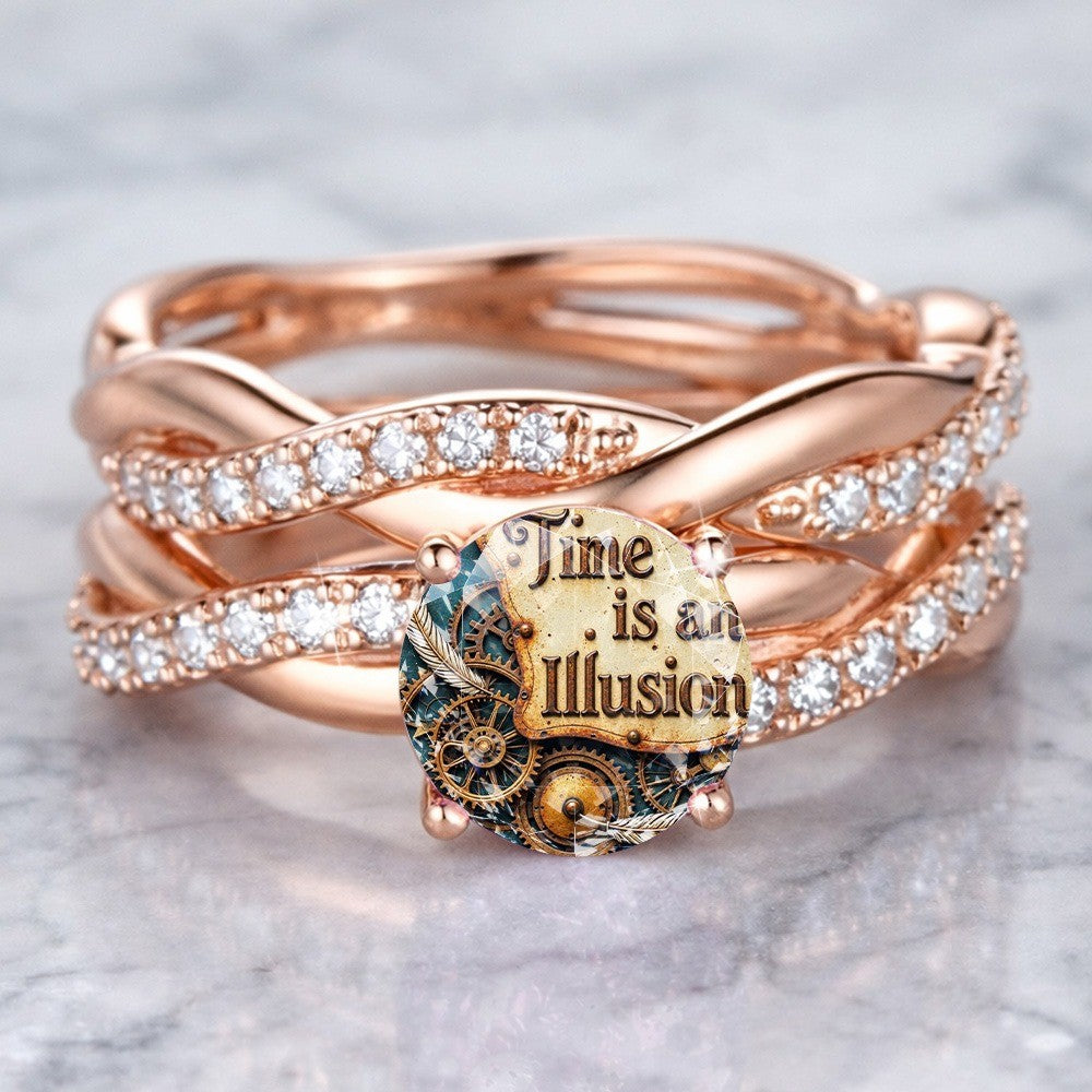 Steampunk Time Is An Illusion Ring