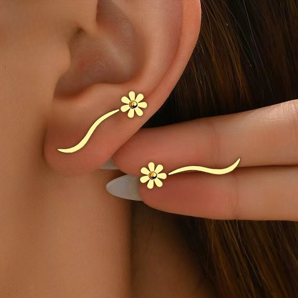 Floral Curve Earring Set