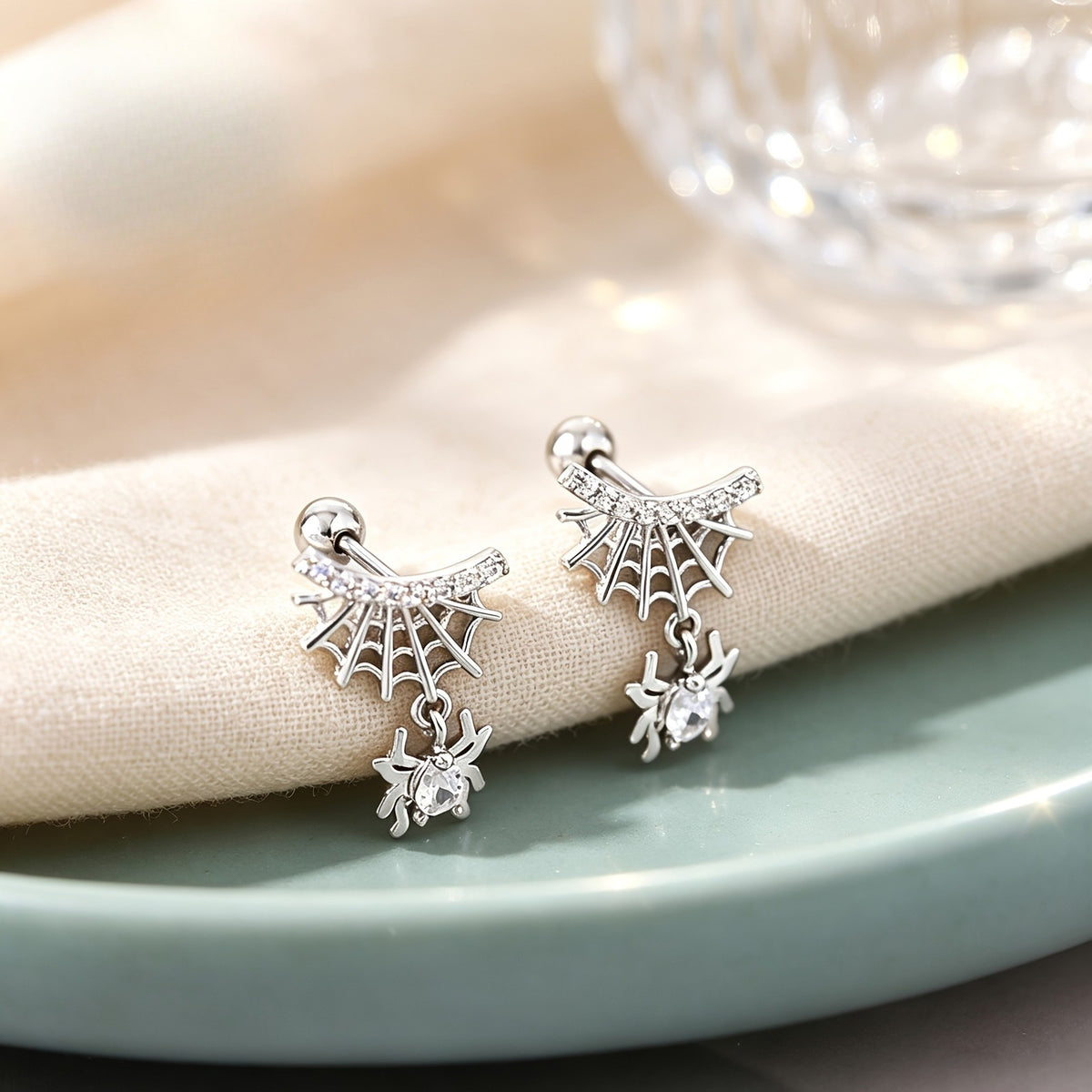 Spider Web Drop Earrings