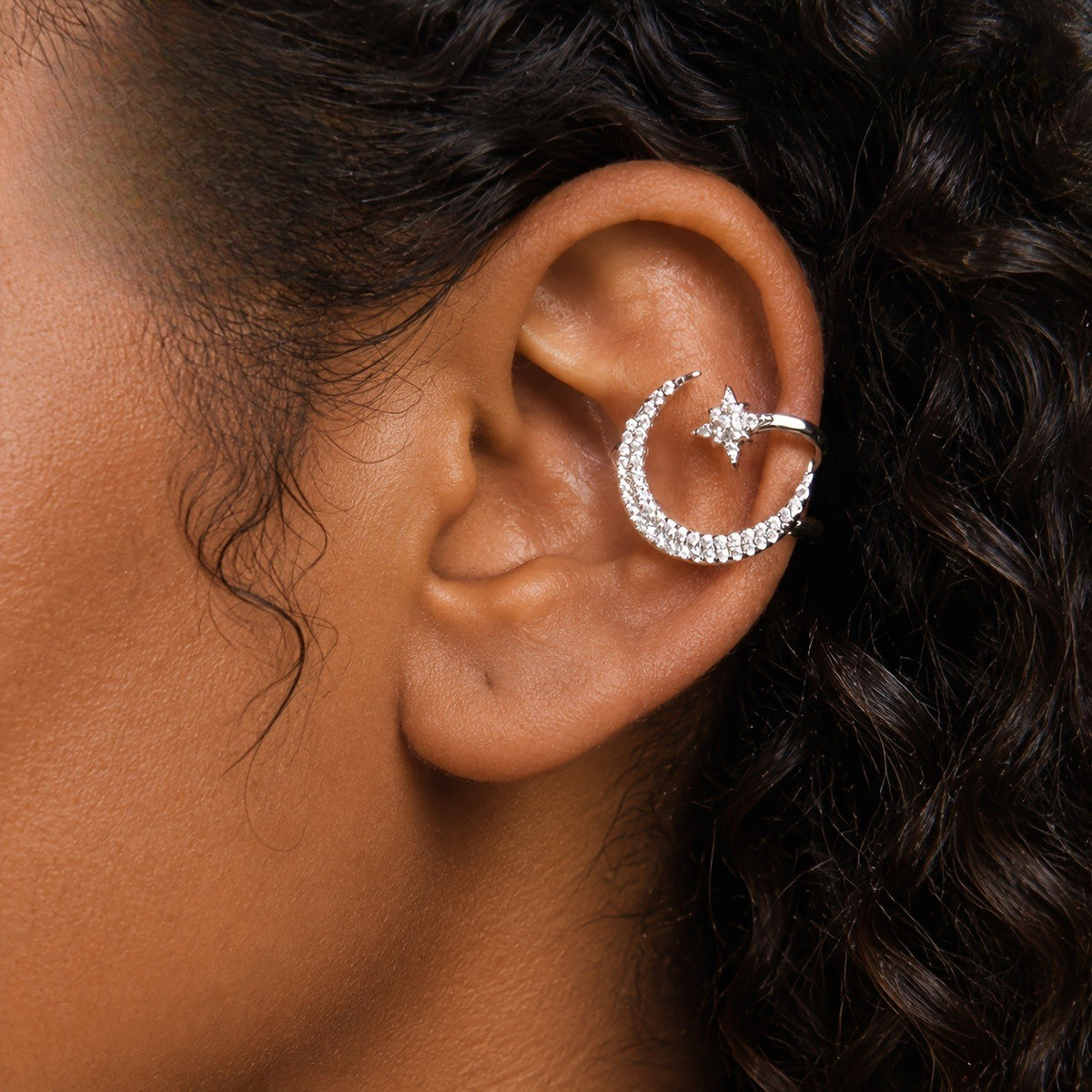 Crescent Moon & Star Earring