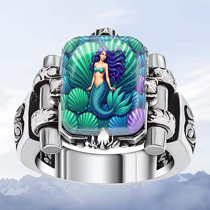 Mermaid Seashell Square Ring