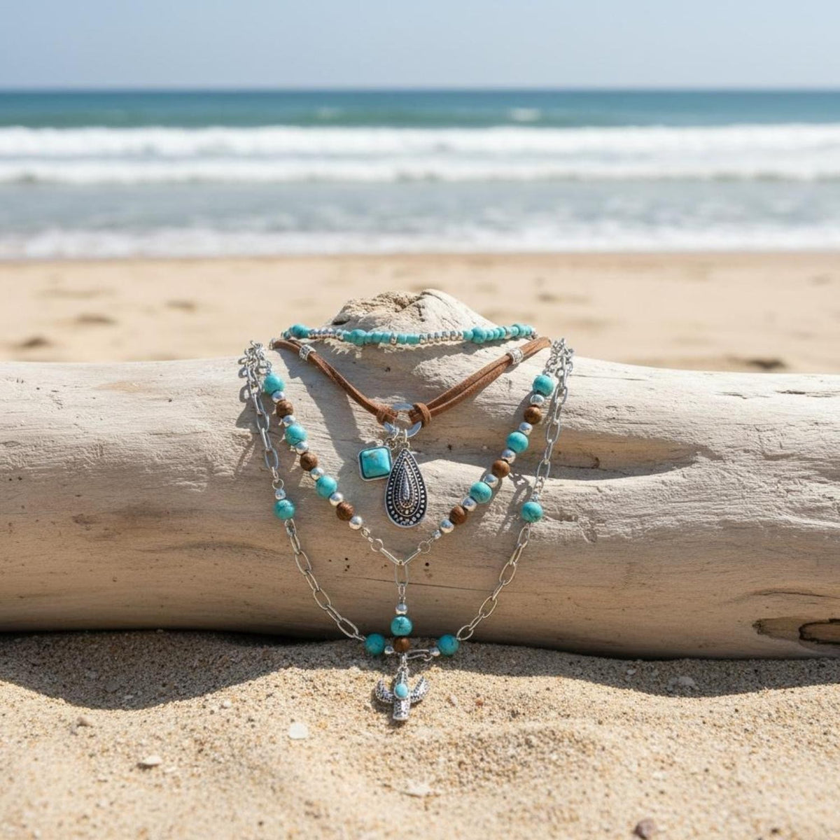 Turquoise Cactus Layered Necklace