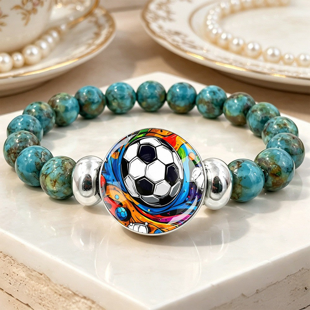 Soccer Ball Bead Bracelet
