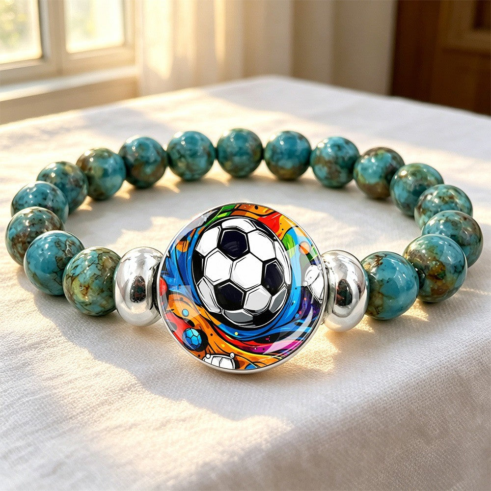 Soccer Ball Bead Bracelet