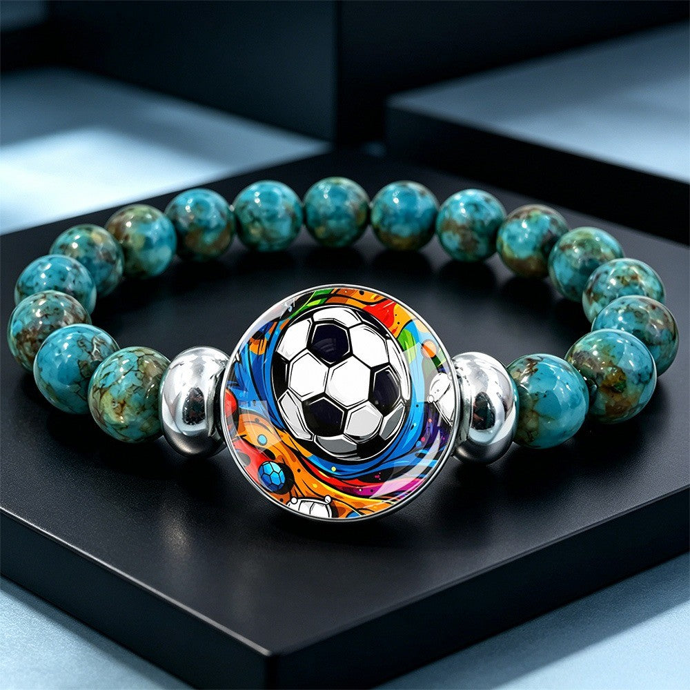 Soccer Ball Bead Bracelet