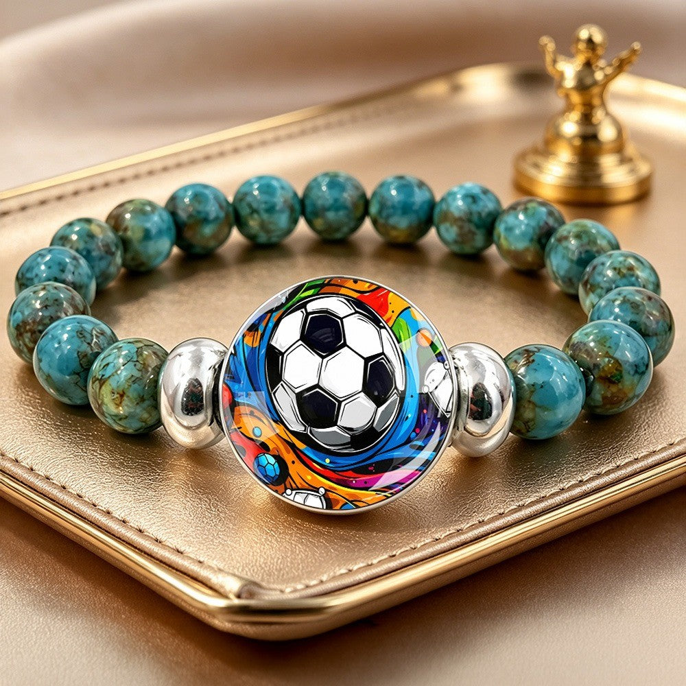 Soccer Ball Bead Bracelet