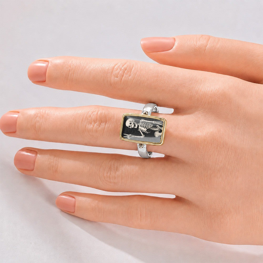Skeleton Peace Sign Ring