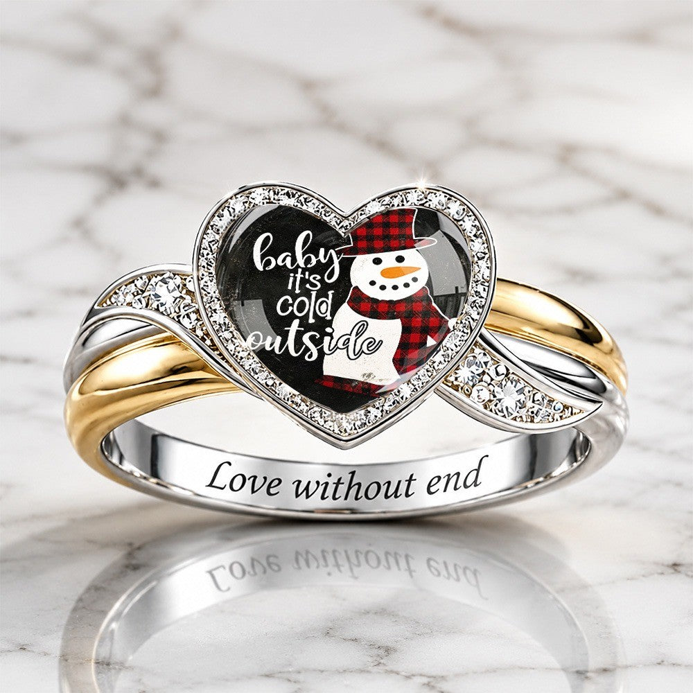 Snowman Heart Ring