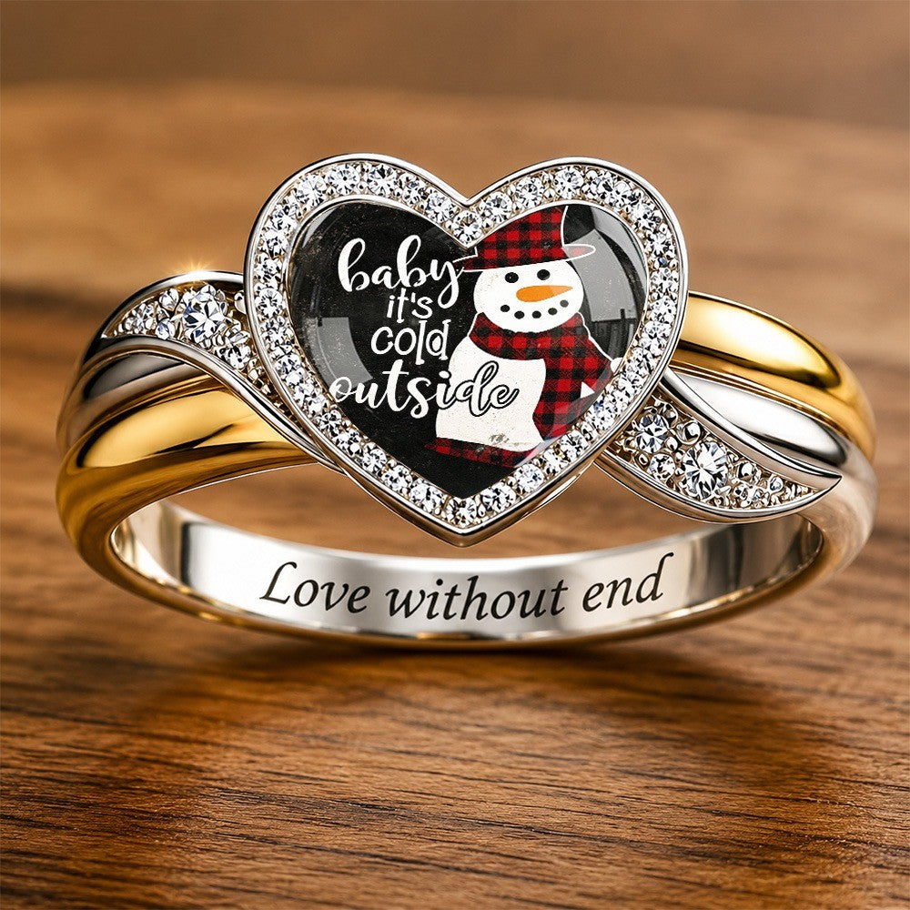 Snowman Heart Ring