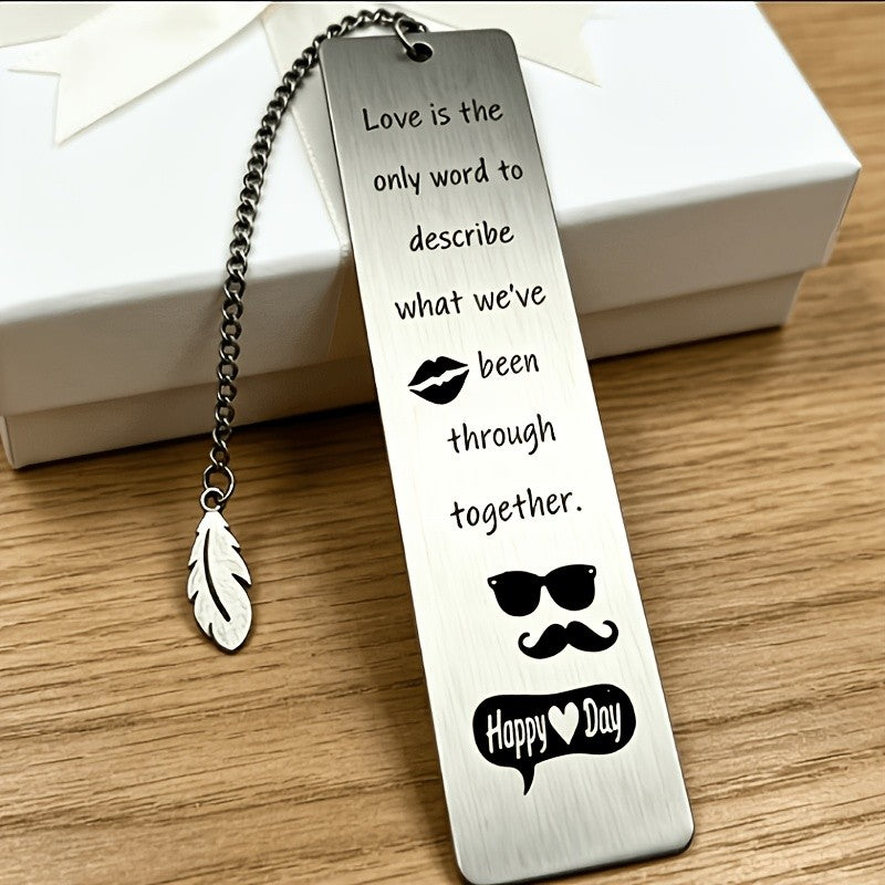 Love Quote Bookmark with Feather Chain