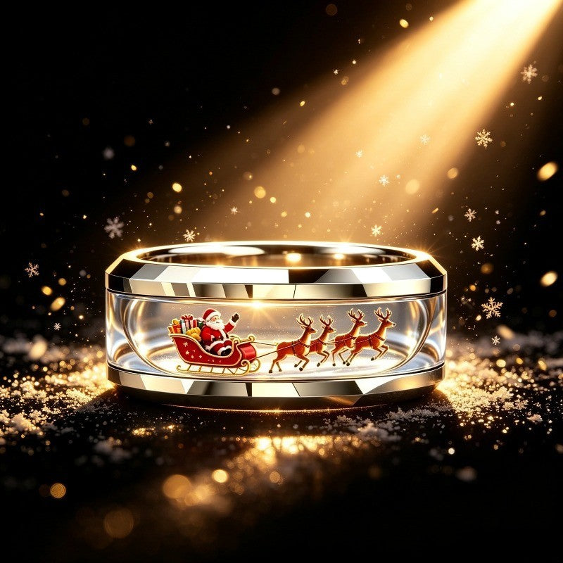 Santa Sleigh Scene Ring