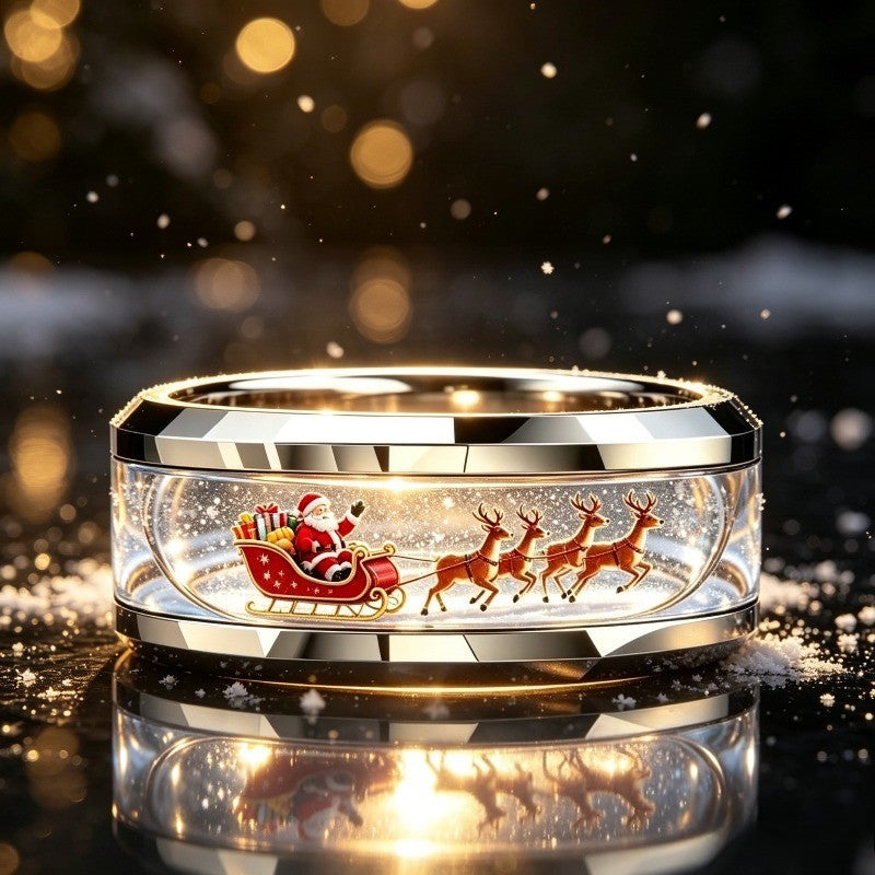 Santa Sleigh Scene Ring