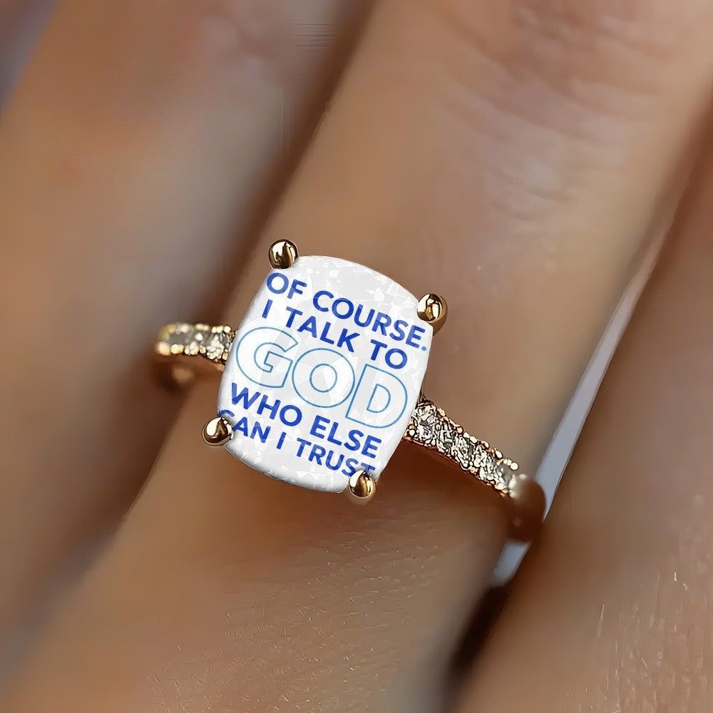 Faith Quote Square Ring