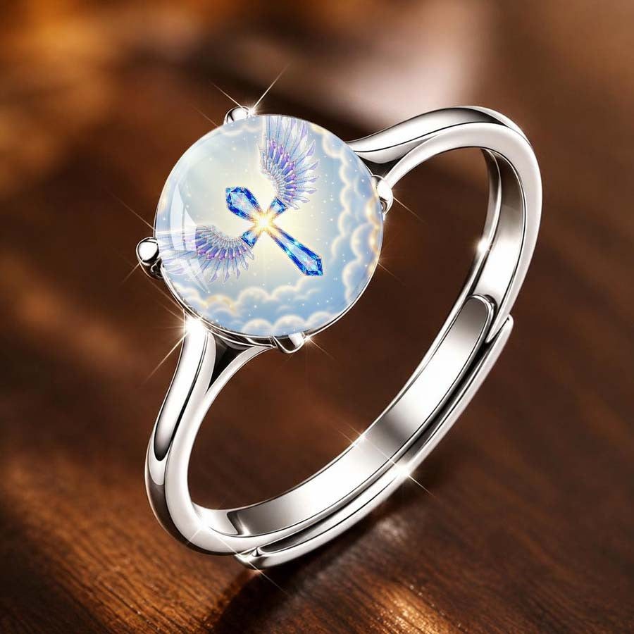 Blue Winged Cross Ring