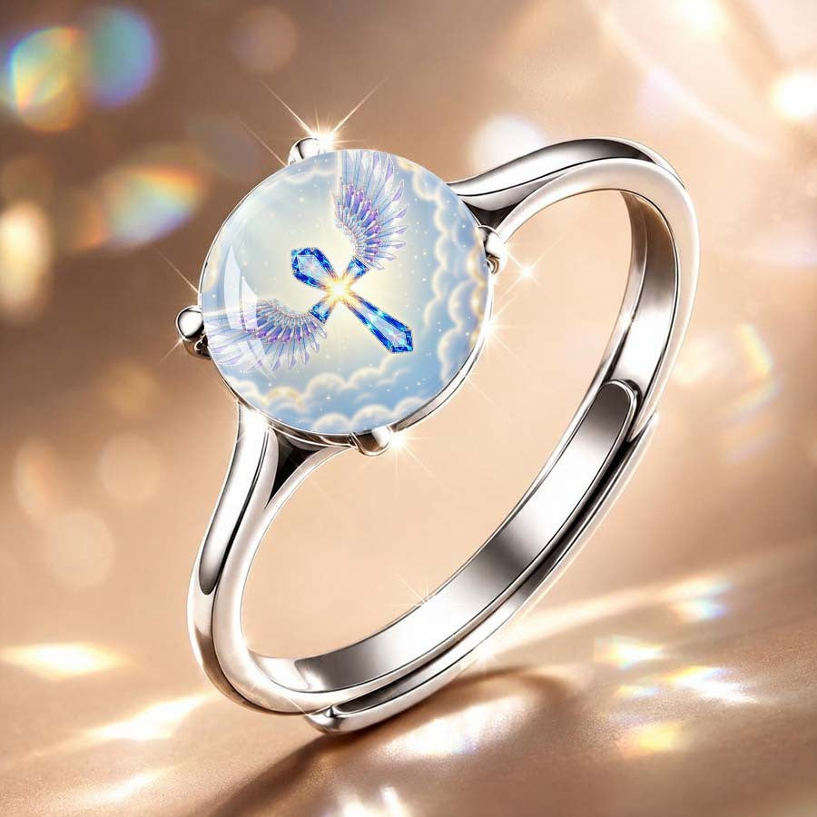 Blue Winged Cross Ring