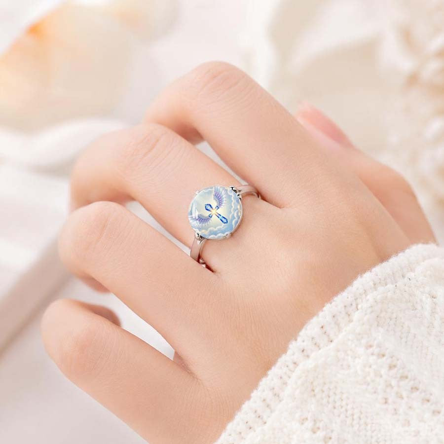 Blue Winged Cross Ring