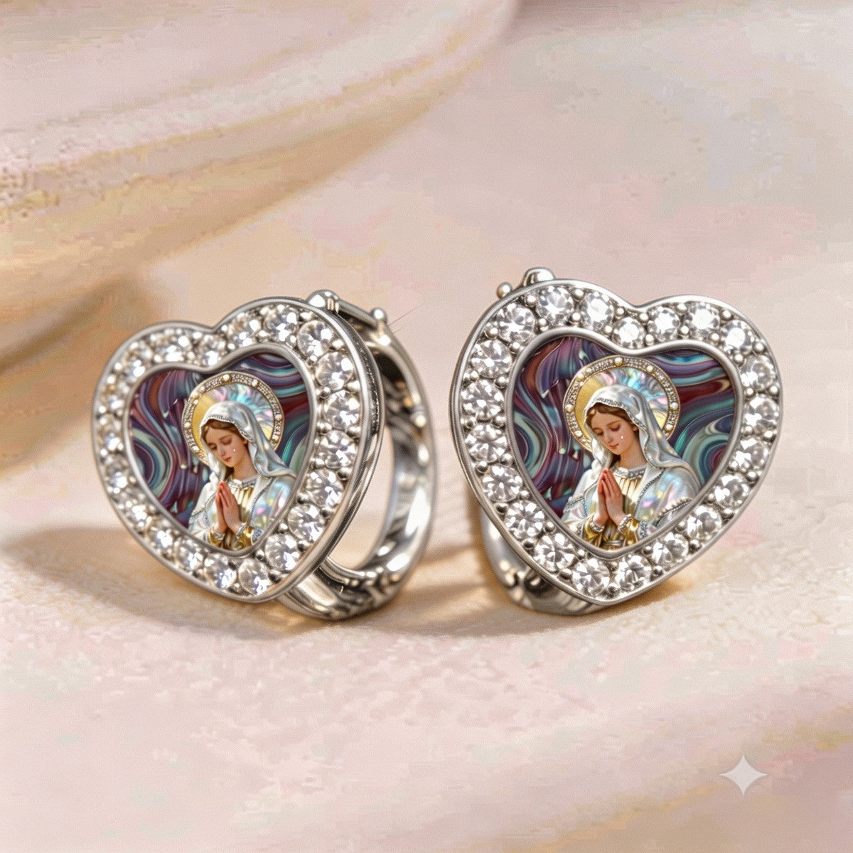 Aurora Virgin Heart Hoop Earrings