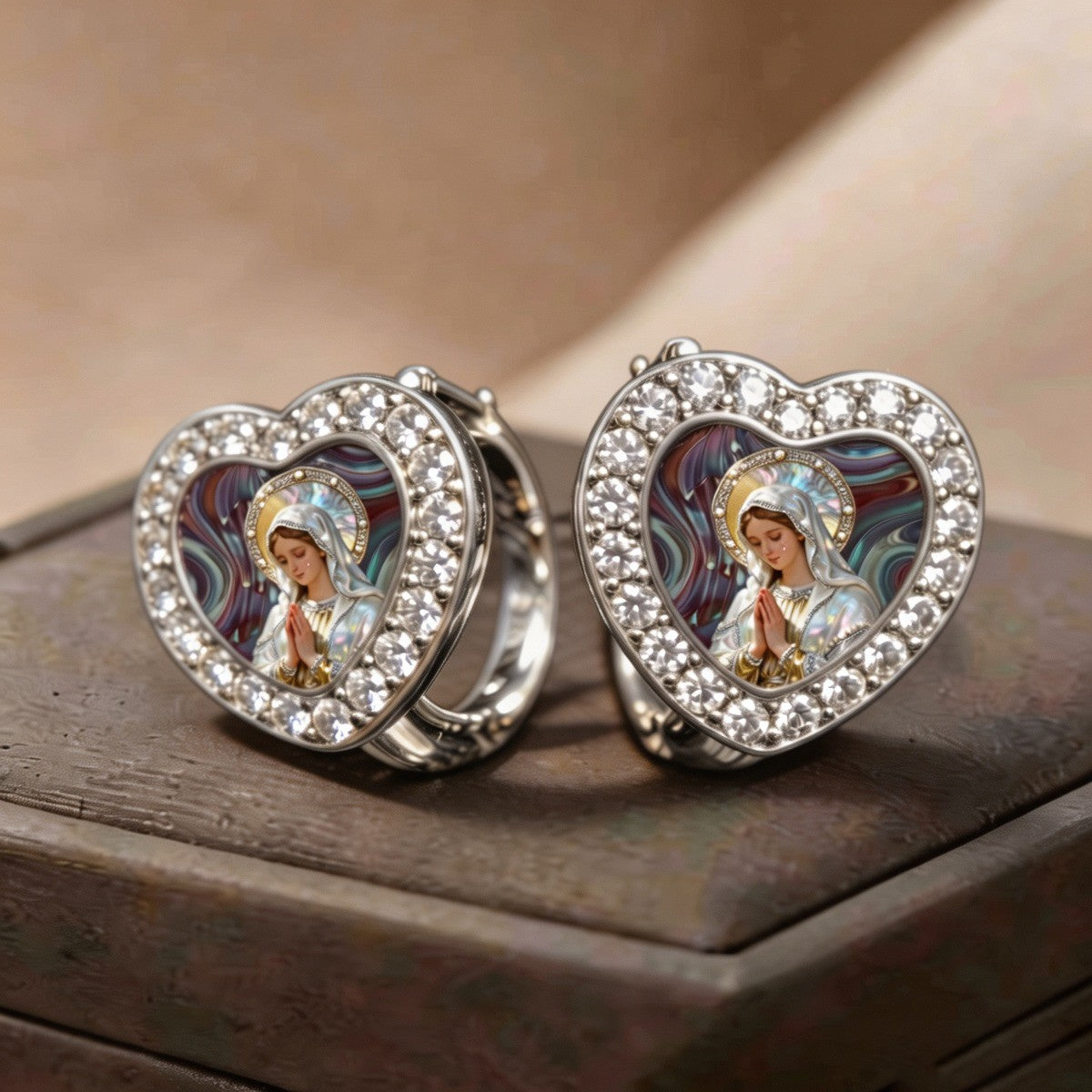 Aurora Virgin Heart Hoop Earrings