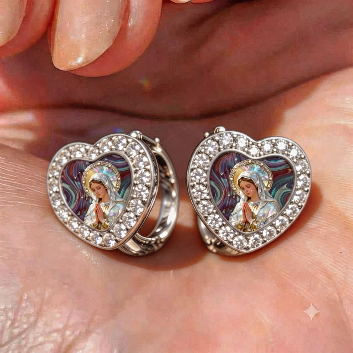 Aurora Virgin Heart Hoop Earrings