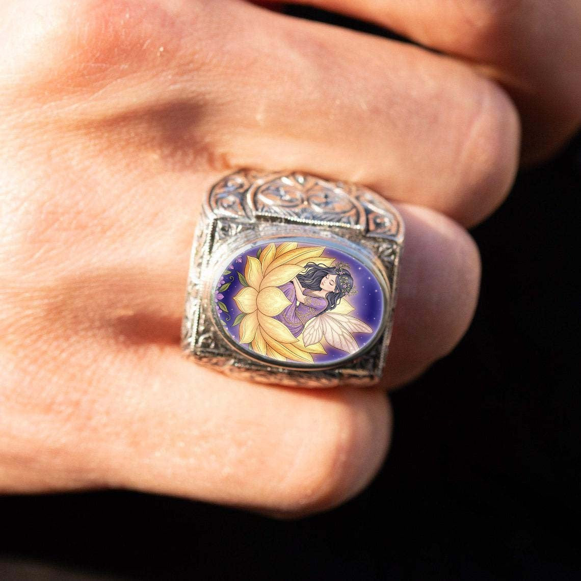 Fairy Lotus Oval Ring