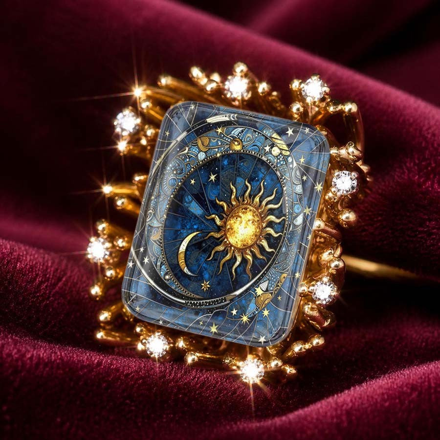 Celestial Sun & Moon Crystal Ring