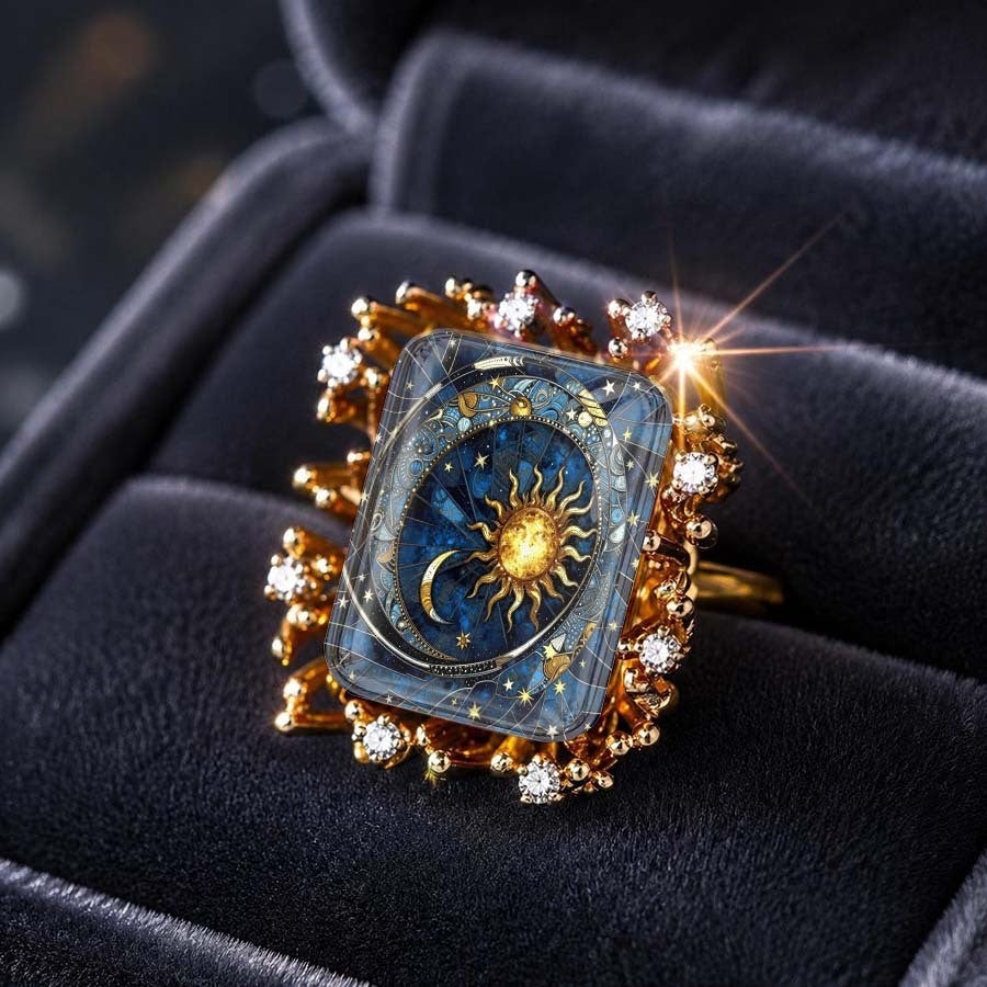 Celestial Sun & Moon Crystal Ring