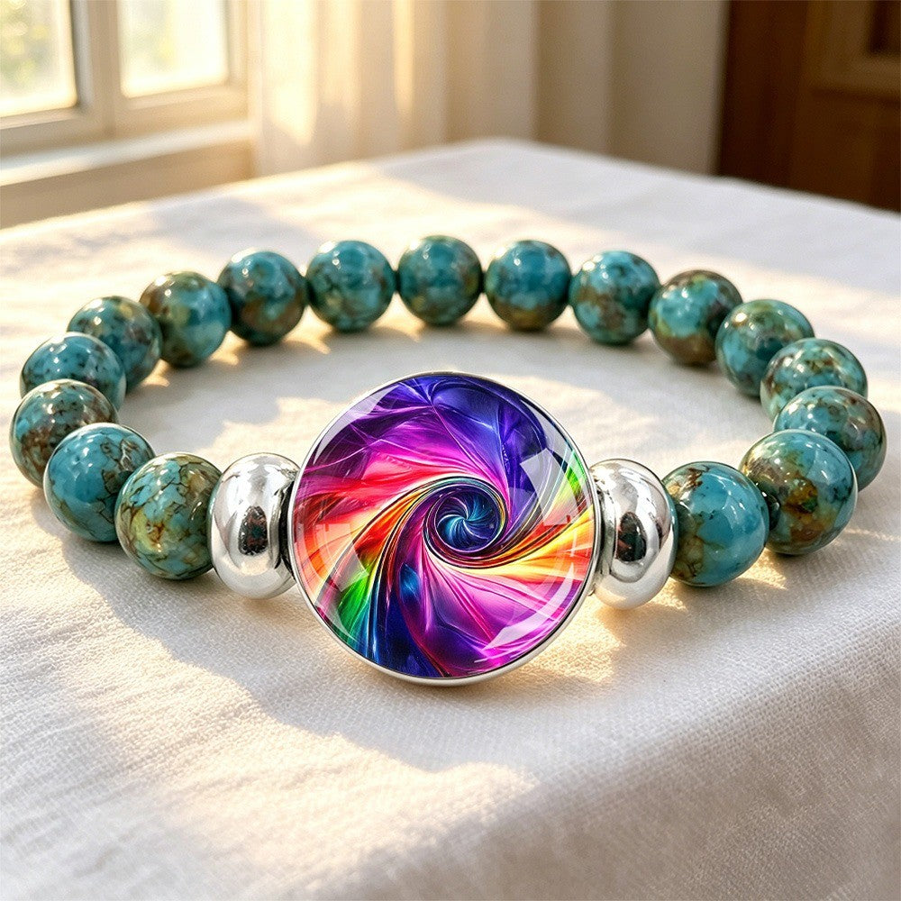 Rainbow Swirl Turquoise Bracelet