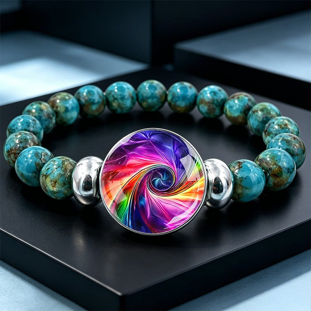 Rainbow Swirl Turquoise Bracelet