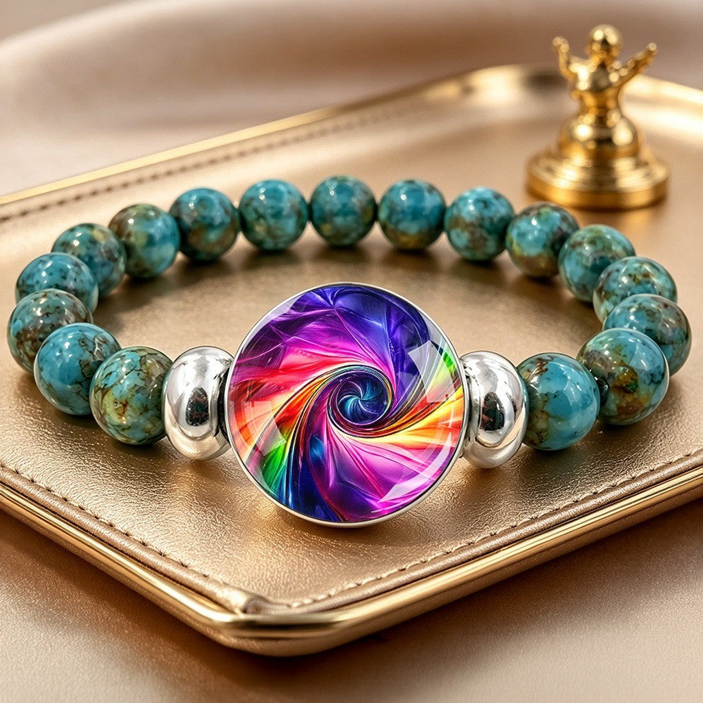 Rainbow Swirl Turquoise Bracelet