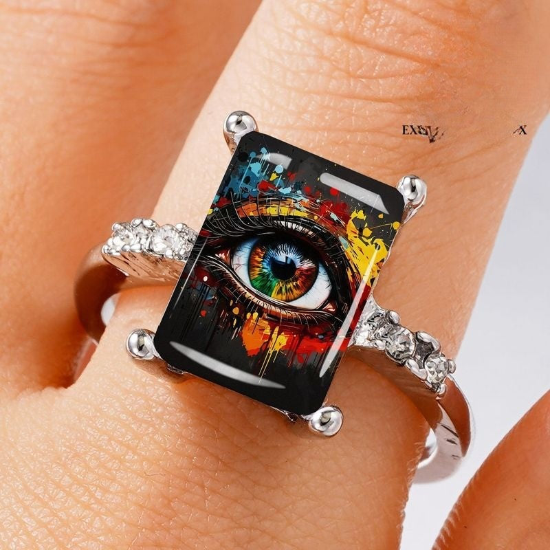 Colorful Eye Statement Ring